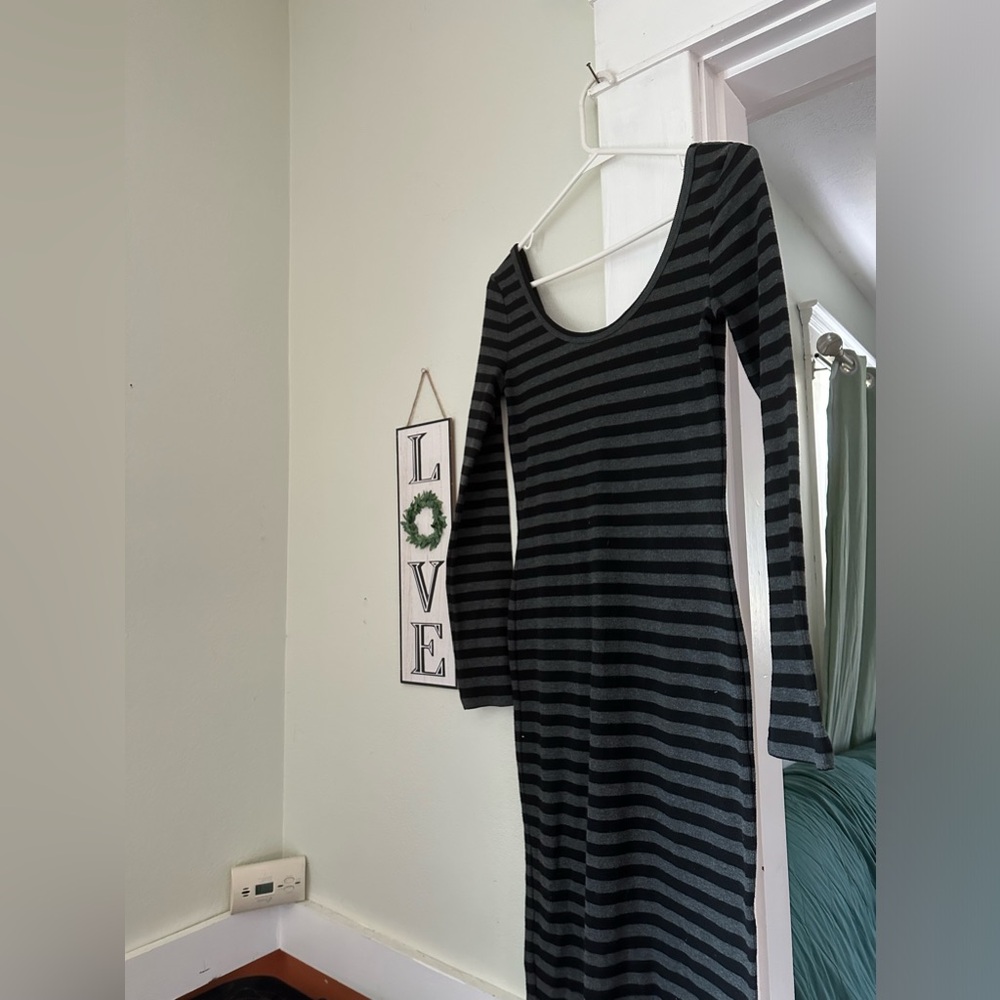 Striped long sleeve dress